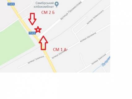 Білборд, Бігборд (Борд)  B у Самбірі, 3x6  в’їзд в Самбір з Мостиськ схема