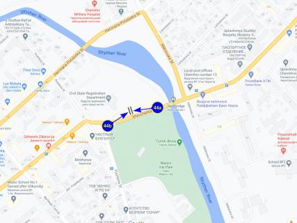 Билборд B в Чернигове, 6х3  вул. Шевченка (рагс, червоний міст) (сторона B) схема