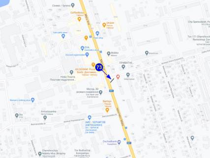 Білборд, Бігборд (Борд)  B у Чернігові просп. Мира х ул. Кошевого схема