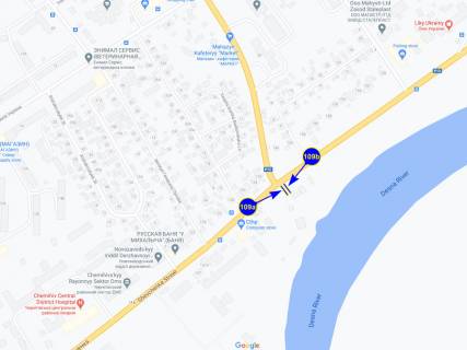 Билборд A в Чернигове ул. Шевченко х ул. Кольцевая (сторона А) схема