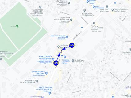 Билборд B в Чернигове ул. Мазепы 25 (сторона Б) схема