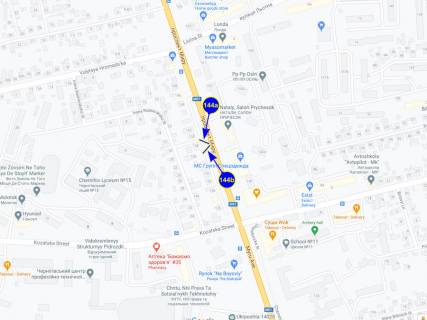 Билборд B в Чернигове, 6х3  проспект Миру 138 (сторона Б) схема