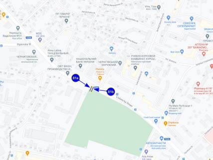 Билборд A в Чернигове, 6х3  вул. Любецька, 34 будується бізнес центр (сторона А) схема