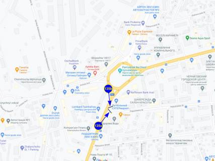 Билборд A в Чернигове ул. Мазепы х ул. Попудренко (сторона А) схема