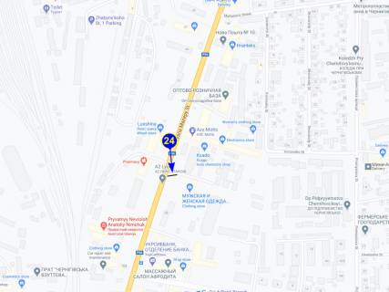 Билборд B в Чернигове ул. Мазепы, 53 (заправка/сервис Ника) схема