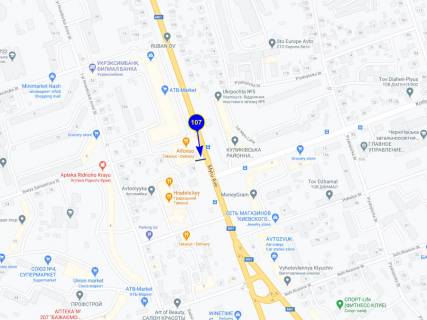 Білборд, Бігборд (Борд)  A у Чернігові, 6х3  проспект Миру 74 (вічна пробка в центрі міста) схема