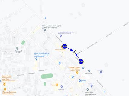 Билборд B в Чернигове, 154б  вул. Незалежності 56 (центр видачі замовлень Епіцентр) (сторона Б) схема