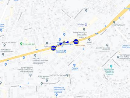 Білборд, Бігборд (Борд)  B у Чернігові, 138б  проспект Перемоги 54 (сторона Б) схема