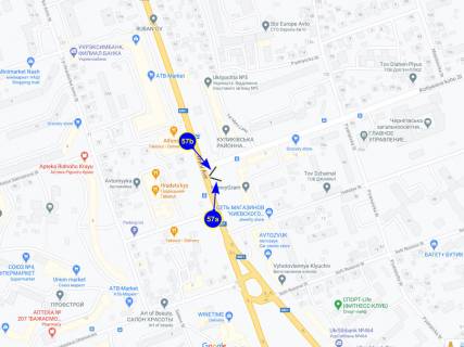 Билборд B в Чернигове, 6х3  проспект Миру х вул.Котляревського (сторона А) схема