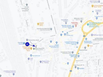 Билборд A в Чернигове пл. Вокзальная Автовокзал схема