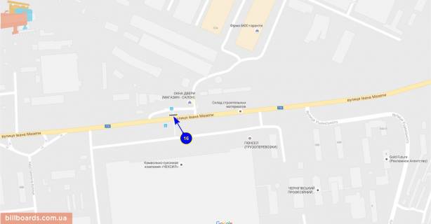 Билборд A в Чернигове Щорса ул., ост. Чексил, левый схема