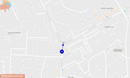 Билборд A в Чернигове Доценко ул. / ул.Космонавтов схема