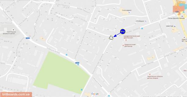 Билборд A в Чернигове Войкова ул., треугольник схема