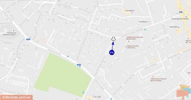 Билборд B в Чернигове Войкова ул., треугольник схема