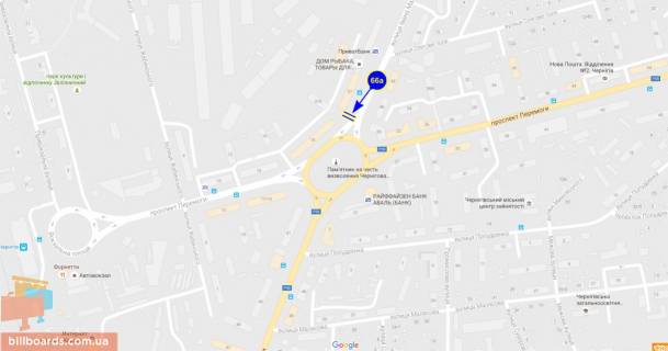 Билборд A в Чернигове Щорса ул., 37 схема