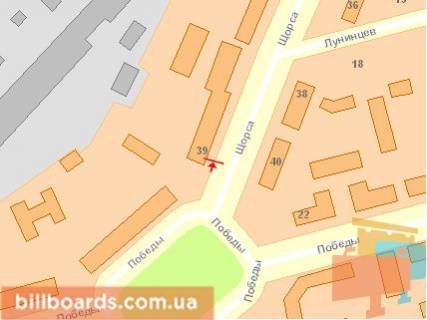 Білборд, Бігборд (Борд)  B у Чернігові Щорса вул., 37 схема