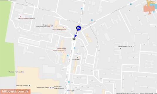 Билборд A в Чернигове 1 Мая ул., 167 схема