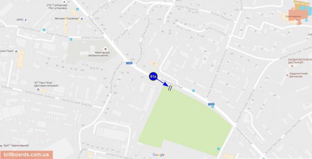 Білборд, Бігборд (Борд)  A у Чернігові Любецька вул., 34 схема