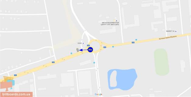 Білборд, Бігборд (Борд)  A у Чернігові Щорса вул., В'їзд, коло схема