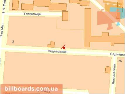 Білборд, Бігборд (Борд)  A у Чернігові вул. Седнівська, 68 схема