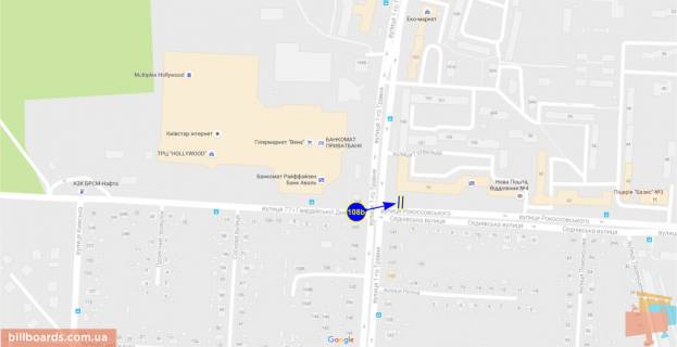 Билборд B в Чернигове 1 мая ул. / ул. Седневская схема