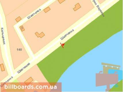 Билборд B в Чернигове Шевченко ул. / ул. Кольцевая схема