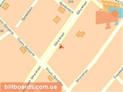 Білборд, Бігборд (Борд)  A у Чернігові Шевченко вул., 187 схема