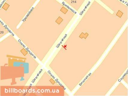 Білборд, Бігборд (Борд)  B у Чернігові Шевченко вул., 187 схема