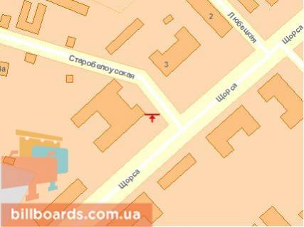 Билборд B в Чернигове Щорса ул., 19 схема