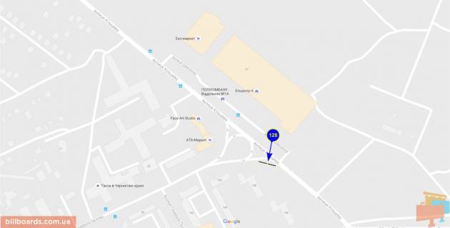 Билборд A в Чернигове Пухова ул., 148 схема
