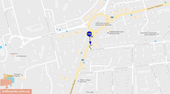Билборд B в Чернигове Щорса ул. / ул. Попудренко схема