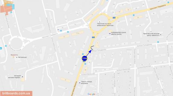 Билборд A в Чернигове Щорса ул. / ул. Попудренко схема