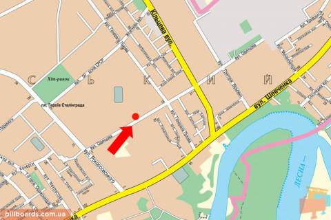 Билборд B в Чернигове Одинцова ул., 9 схема