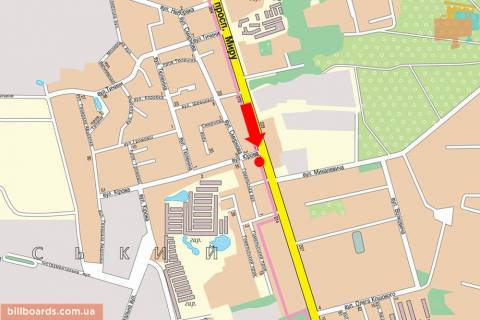 Билборд A в Чернигове Мира пр-т / ул. Кирова схема