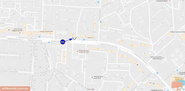 Билборд B в Чернигове Рокоссовского ул., 24 схема