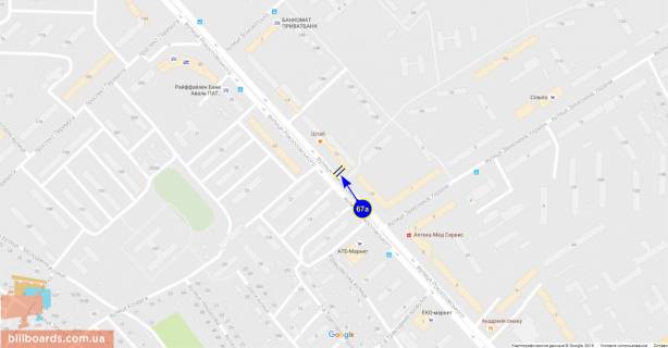 Билборд A в Чернигове Рокоссовского ул., 12 схема
