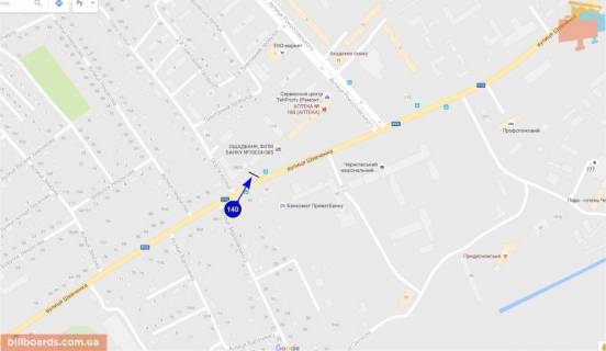 Билборд B в Чернигове Шевченка ул., 106 схема