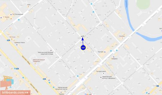 Білборд, Бігборд (Борд)  A у Чернігові Мстиславська вул. - вул.Чернишевського схема