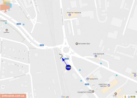 Билборд B в Чернигове Козацька ул. - ул. Любечская схема