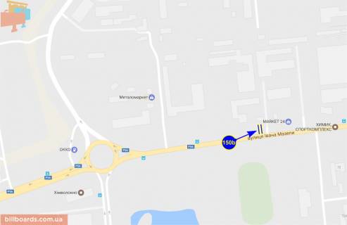 Білборд, Бігборд (Борд)  B у Чернігові Мазепи вул., 80 схема
