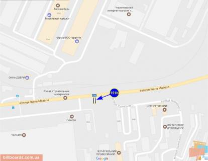 Билборд B в Чернигове Мазепы ул., 59а схема