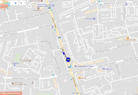 Билборд B в Чернигове Мира пр. 138 схема