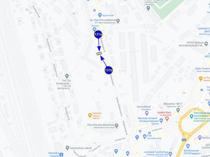 Билборд B в Чернигове ул. Жабинского 2б (сторона Б) схема