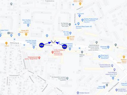 Билборд A в Чернигове ул. Рокоссовского, 24 (сторона А) схема