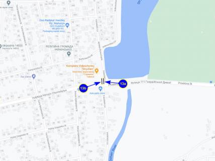 Білборд, Бігборд (Борд)  B у Чернігові, 6х3  вул. 77-ої гв. Дивізії (дамба на Стріжні) (сторона Б) схема