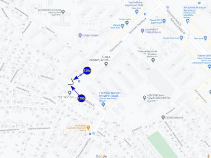 Билборд B в Чернигове, 139б  проспект Перемоги 170 (сторона Б) схема