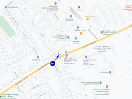 Білборд, Бігборд (Борд)  B у Чернігові ул. Шевченко 106 схема