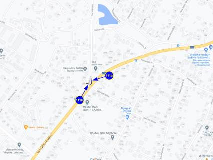 Билборд A в Чернигове ул. Шевченко 284 (сторона А) схема