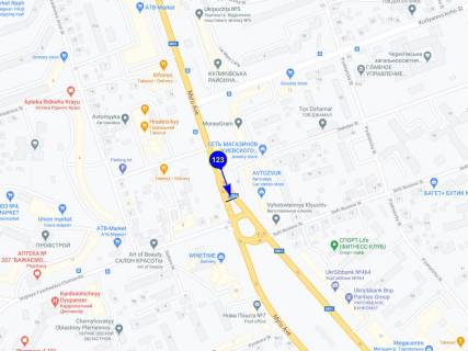 Билборд B в Чернигове, 6х3  проспект Миру 61 схема