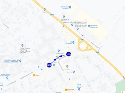 Билборд A в Чернигове ул. Белова 29 (сторона А) схема